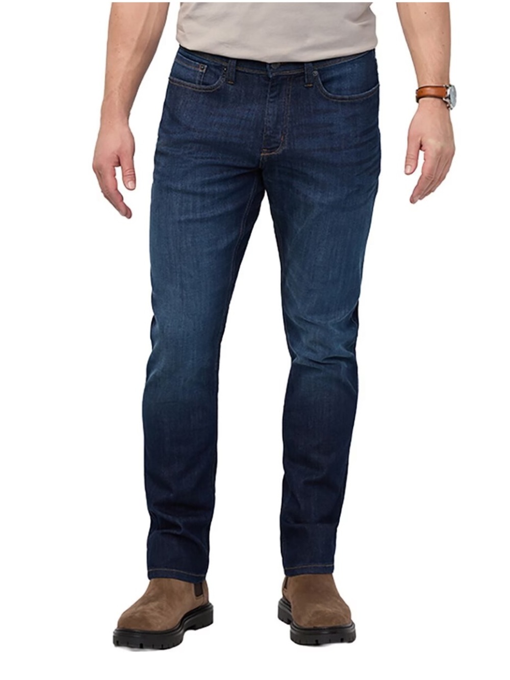 EXC! DU/ER L2X Athletic Straight Jeans Men's Size 32 x 30 Stretch Dark Wash